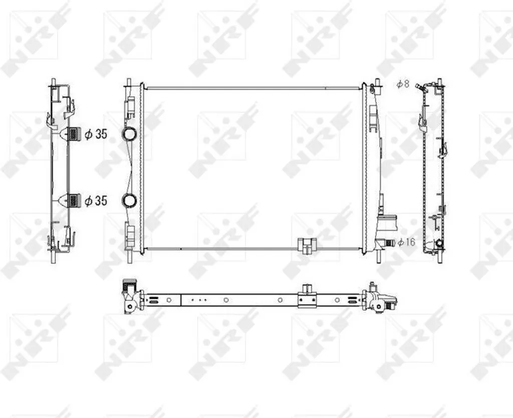 Radiateur NRF 53756 pour Qashqai +2 I J10 - Remplacement OE 21400JD50A
