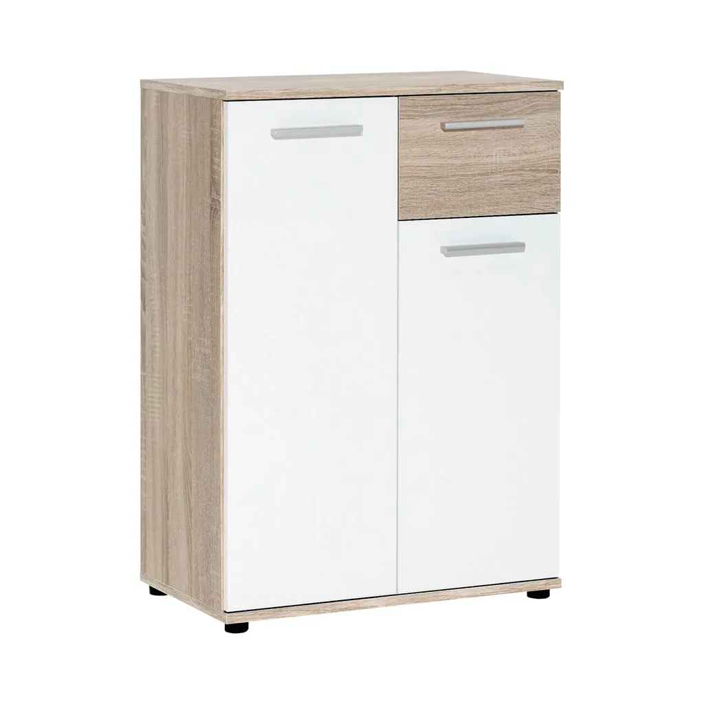 Commode robuste JACKY 1 chêne/blanc pour ranger vos vêtements