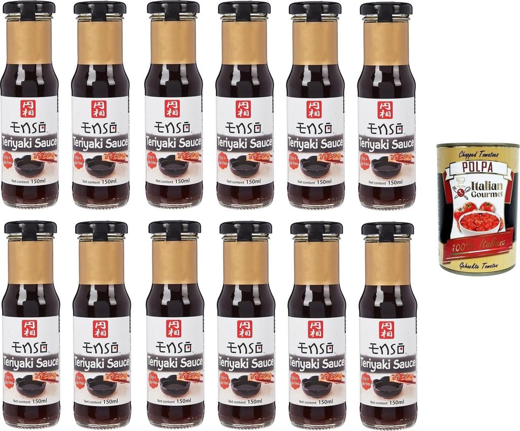 Enso Salsa Teriyaki Sauce cuisine 12x150ml + Italian Gourmet Polpa di Pomodoro 400g