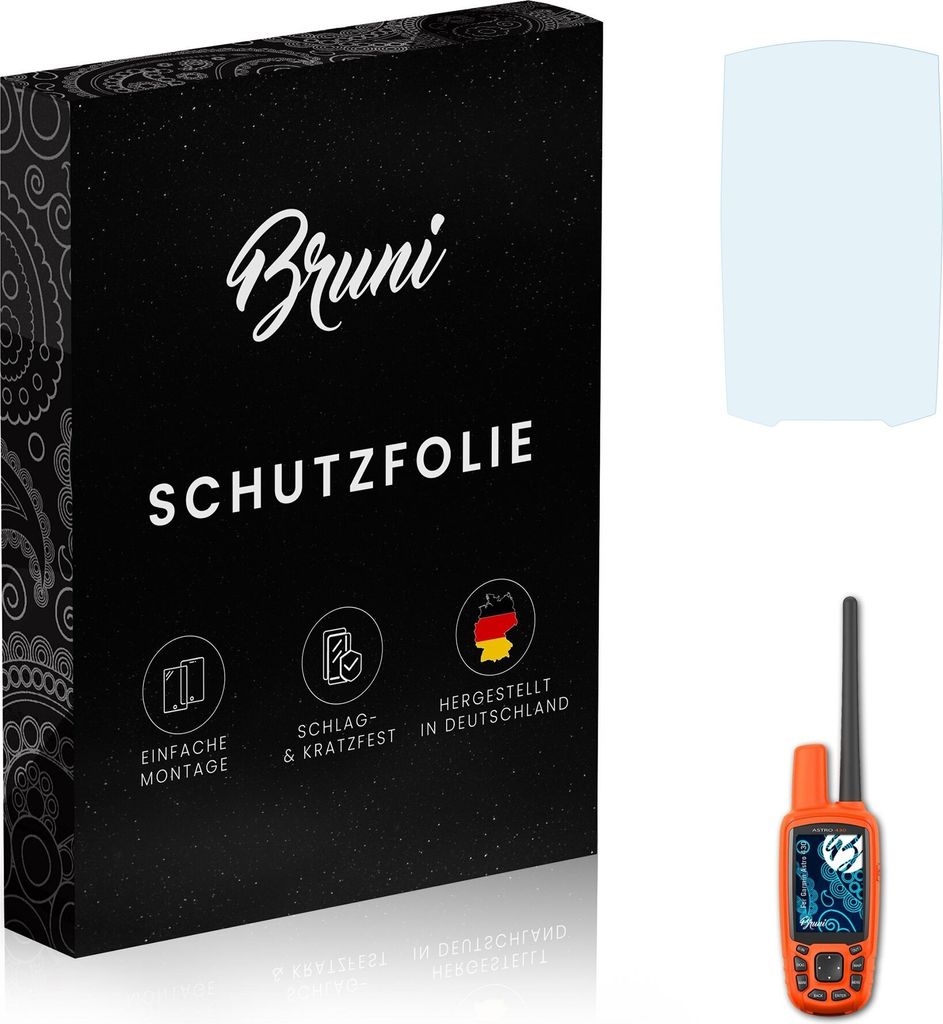 Bruni Basics-Clear 2x Schutzfolie kompatibel mit Garmin Astro 430 Folie