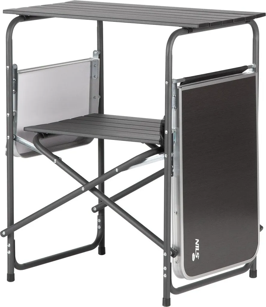 Armoire de camping pliable compacte - Unité de rangement grise 97cm - 5