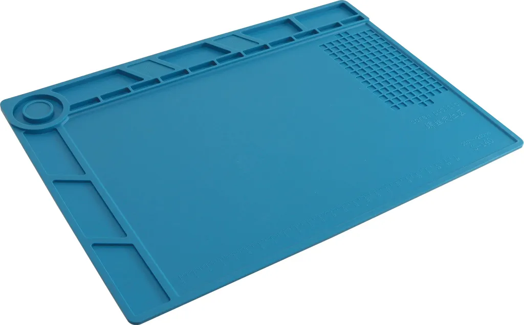 MC POWER Tappetino Per Saldatura ESD In Silicone LM-11 - 28x20 Cm, Antistatico, Resistente Al Calore Fino A 500°C, Con 4 Ripiani