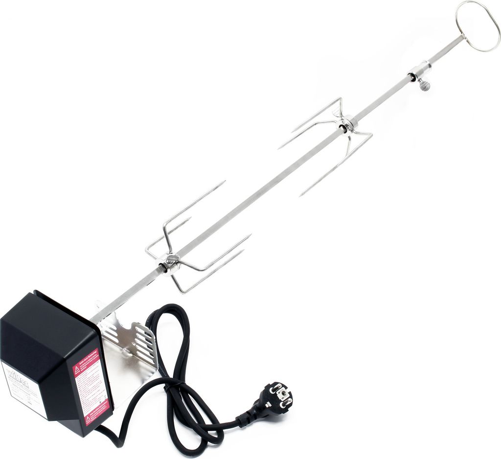 BBQ Grillspieß 82cm 230V aus Edelstahl, inkl. 2 Produktbild 