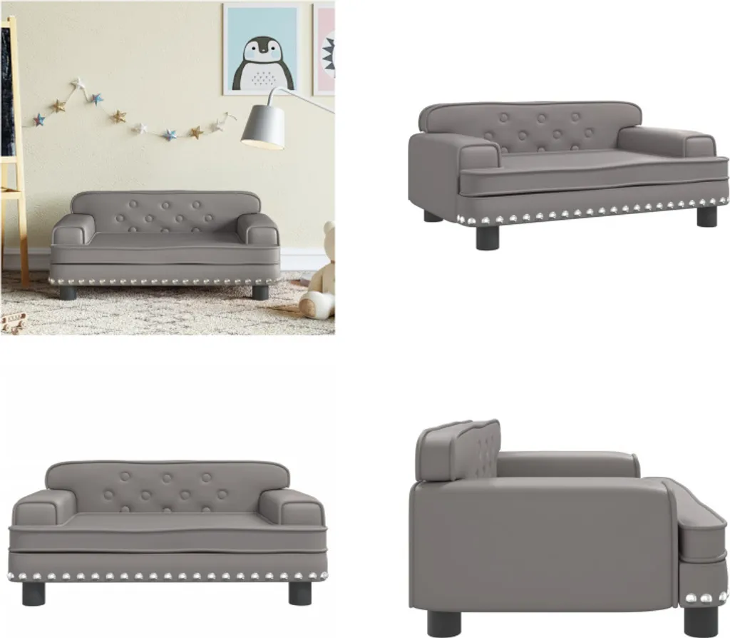 Minisofa pour chambre d'enfant vidaXL Gris Petit Canapé Confortable