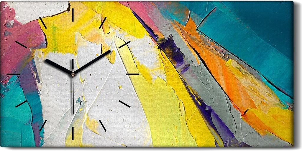 Küchenuhr Bürouhr Leinwand Uhr Geräuschlos 60x30 Malerei Abstrakte Kunst - schwarze Hände