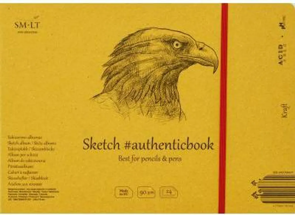 Cahier de dessin kraft idéal pour pastels et fusains 24,5x17,6cm 90g