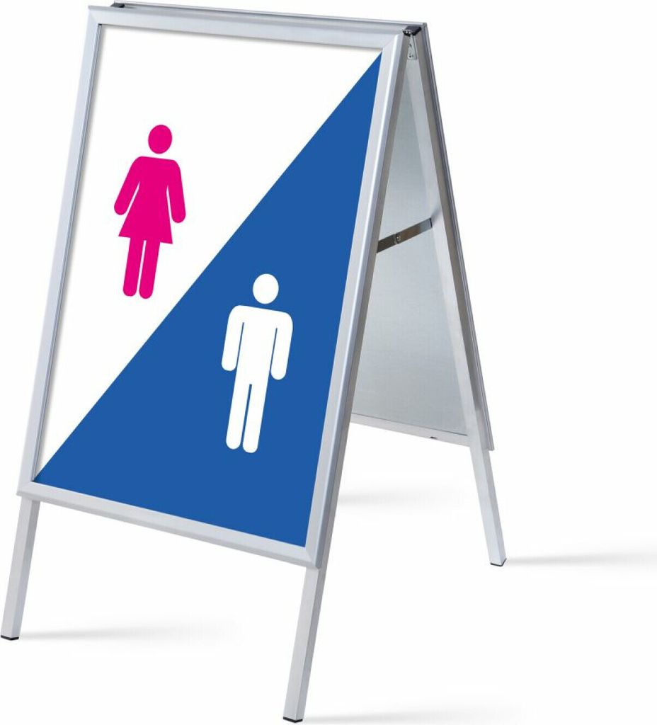 Showdown Kundenstopper - DIN A1 - Komplett-Set - Hygiene Facilities - Weiß/Blau