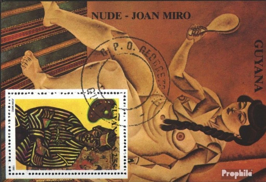 Briefmarken Guyana 1990 Mi Block98 (kompl.Ausg.) gestempelt Gemälde