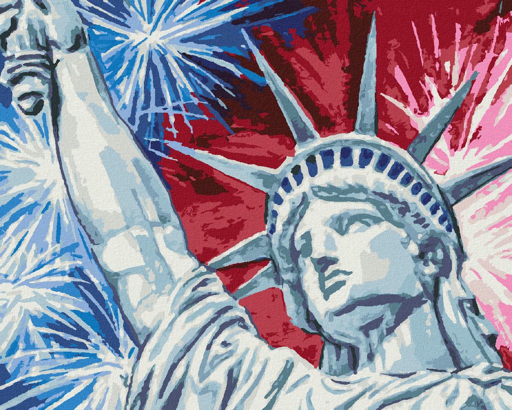 Zuty - Malen nach Zahlen - FREIHEITSSTATUE UND FEUERWERK, Produktbild 