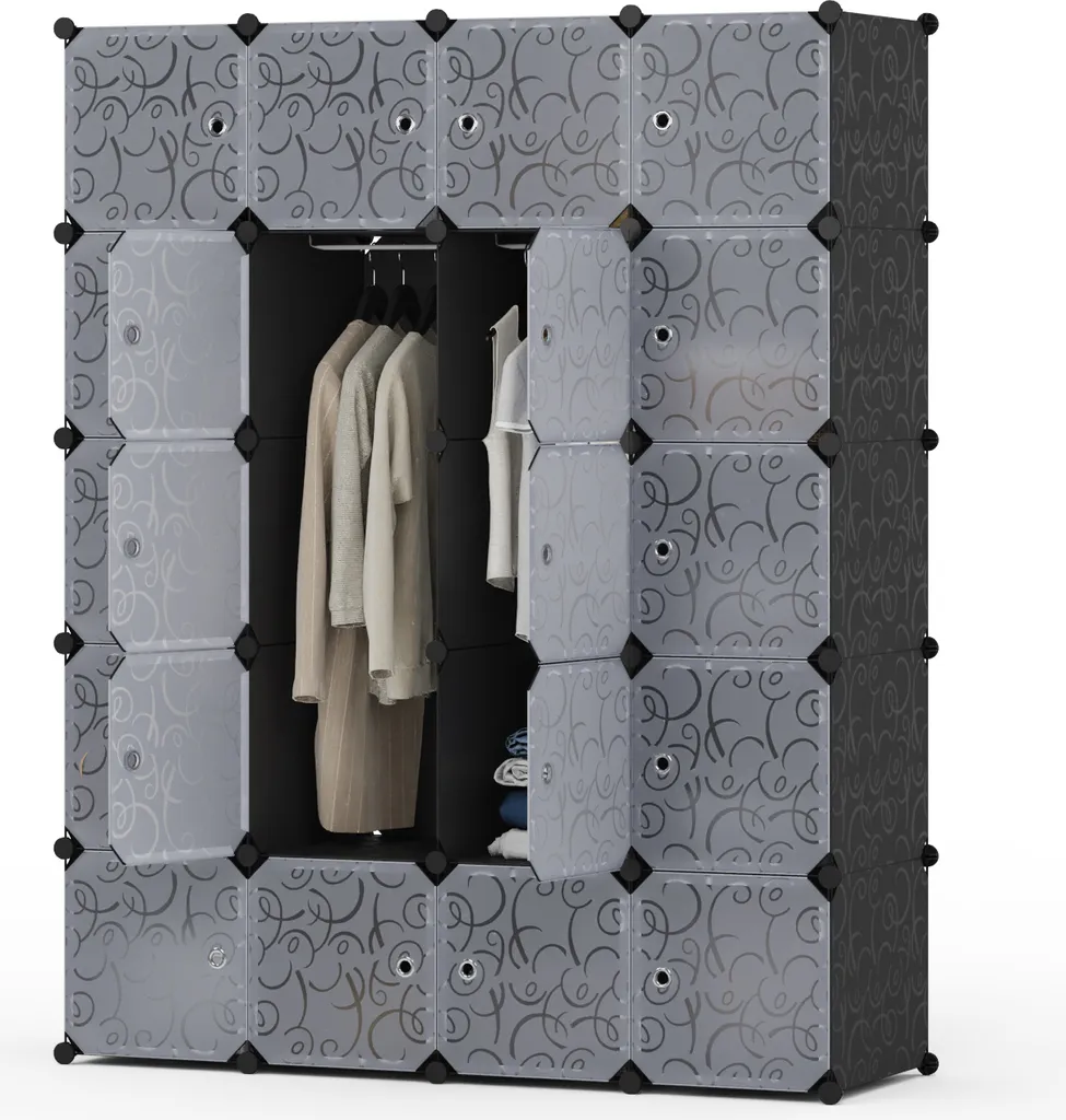 Système d'étagères modulable 20 cubes pour vestiaire et chambre
