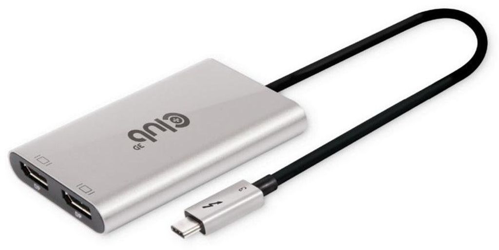 Club3D Adapter Thunderbolt 3 > 2x DP 1.2 4K@60Hz aktiv St/Bu retail