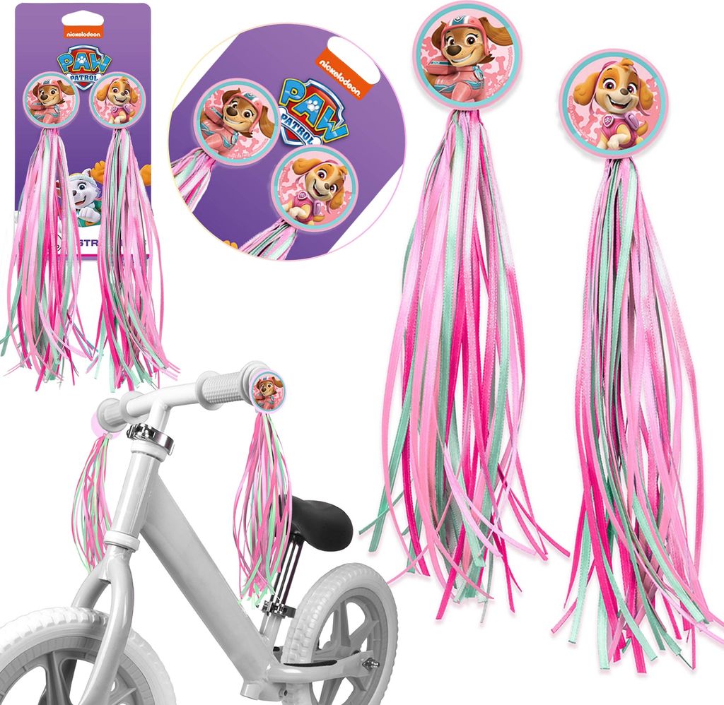 Paw Patrol Skye Liberty Dekorative LUFTSCHLANGEN Bänder für Lenker von Fahrrädern, Scootern für Kinder 2 Stück
