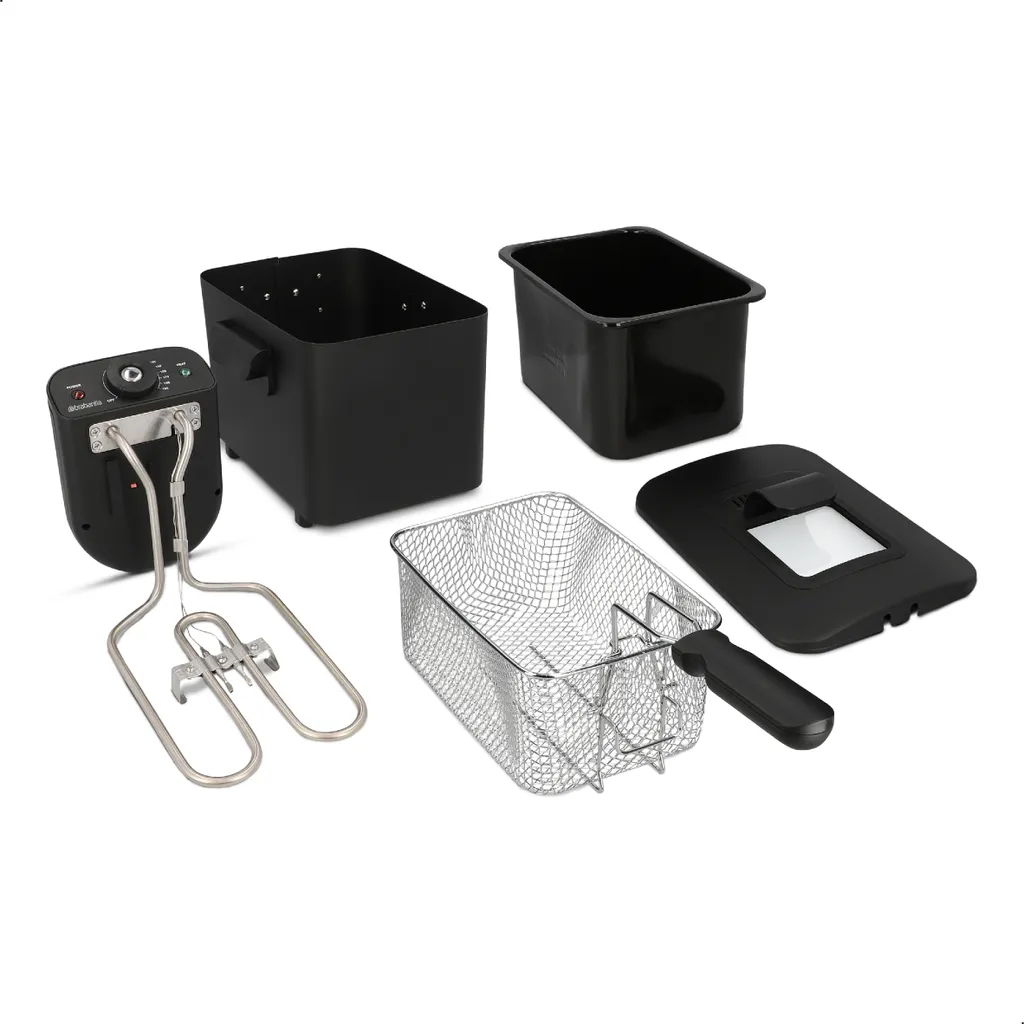 Brabantia Brabantia BBEK1130BK Friggitrice - Friggitrice - 4 litri - 2200 Watt - RVS - Nero - 2