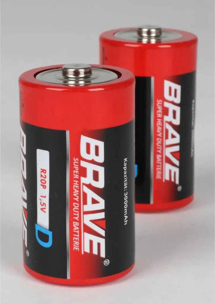 Piles BRAVE Mono R20 D - Pack de 4 Unités Haute Performance 1.5V