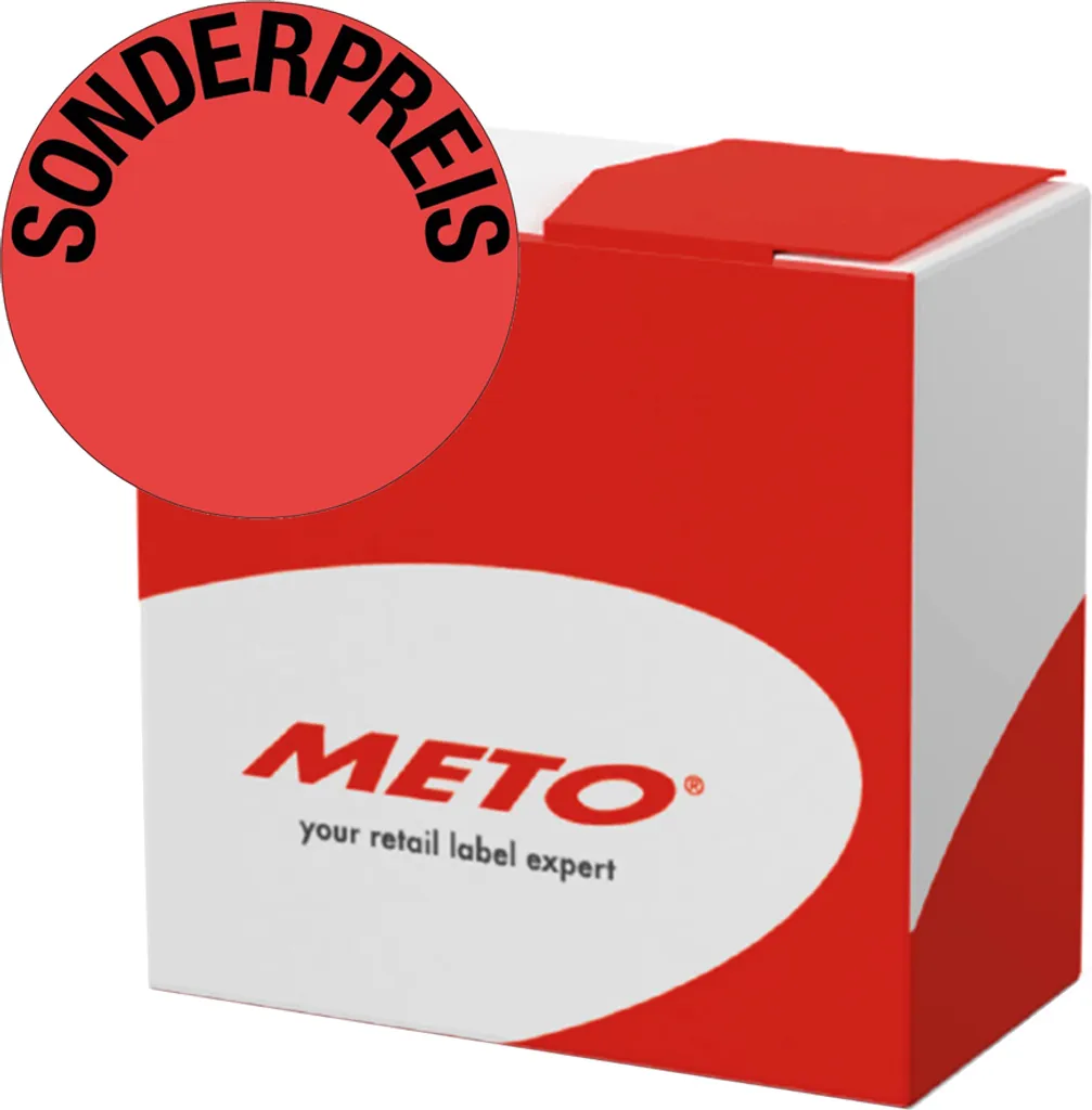 Rouleaux d'Étiquettes Promotionnelles pour Commerce METO Rouge et Noir
