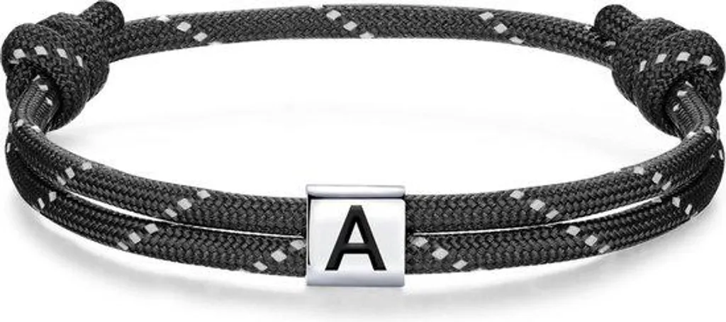 Bracelet de plage ajustable avec ancre argent 925 pour homme actif