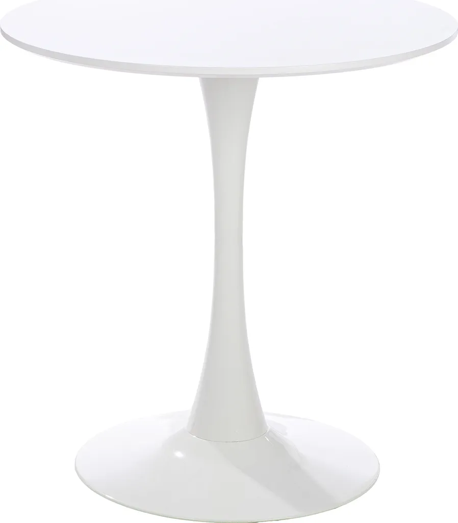 Petite Table de Cuisine Ronde Blanche pour Studio et Petit Espace 70cm