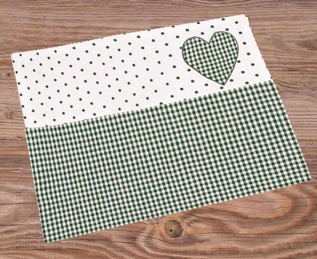 Tovaglietta country house premium LISE cuore a quadri e Immagine del prodotto 