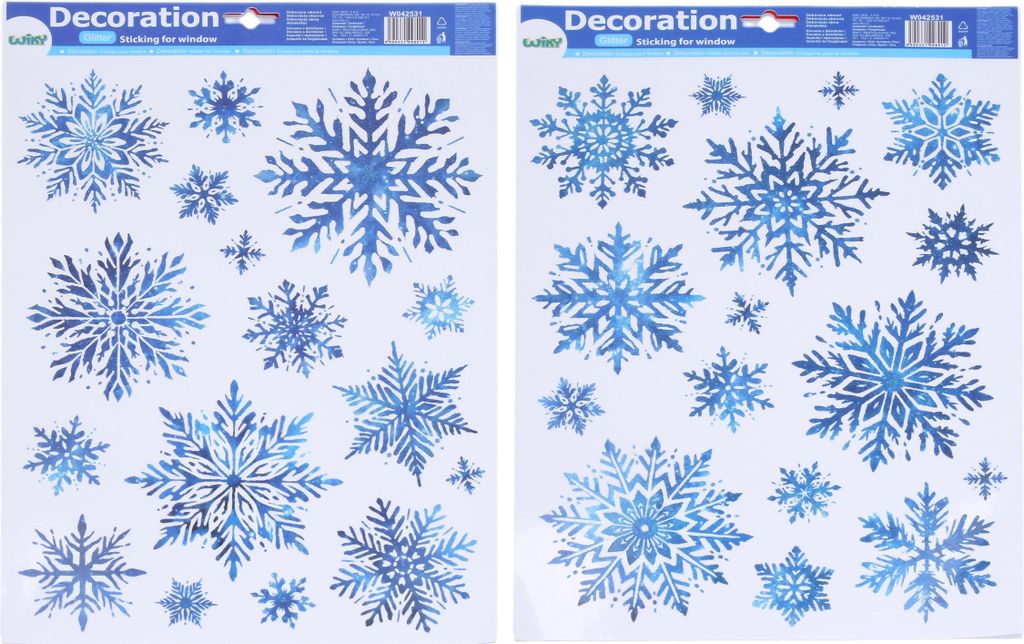 Fensterdekoration 41 x 29 cm Schneeflocken WEIHNACHTEN