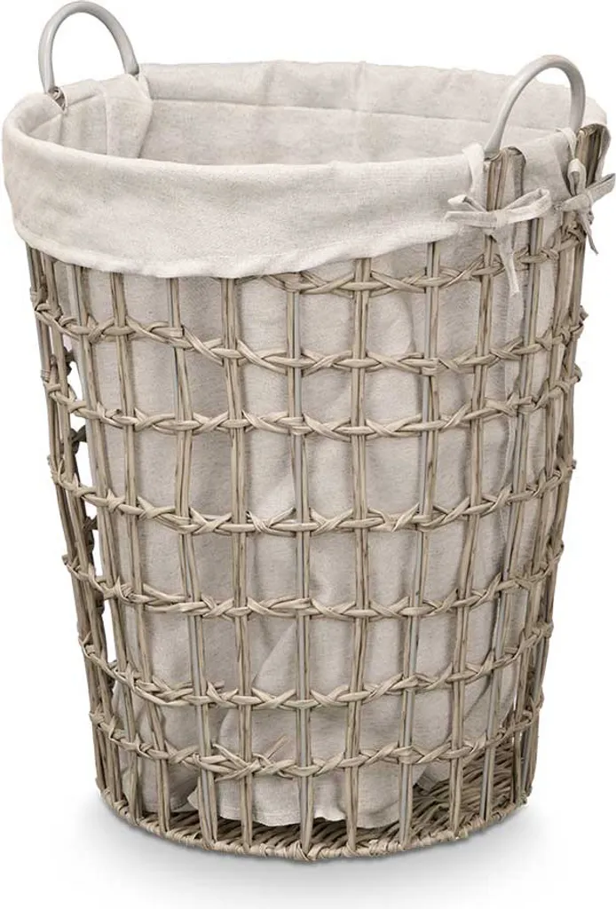 Cesto Biancheria 59cm Grigio con Manici - Portabiancheria Salvaspazio Bagno