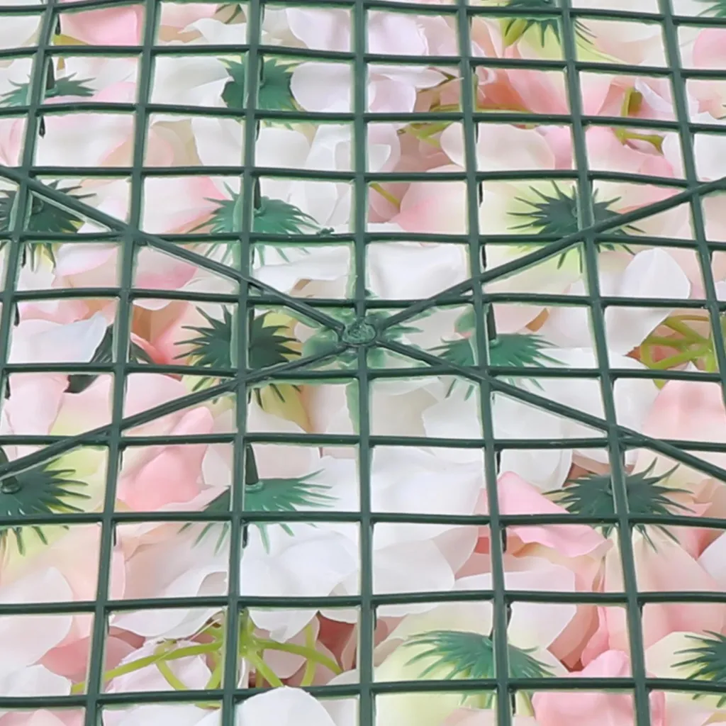Panneau mural floral artificiel en soie fait main design treillis chic