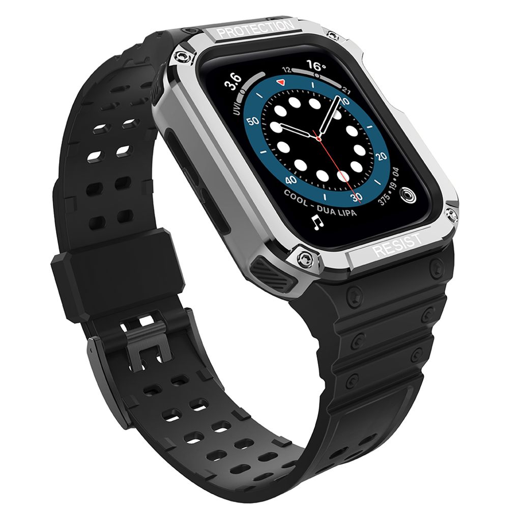 Schutzband Band mit Gehuse fr Apple Watch 7/6/5/4/3/2/Se 41/40/38Mm Schwarz