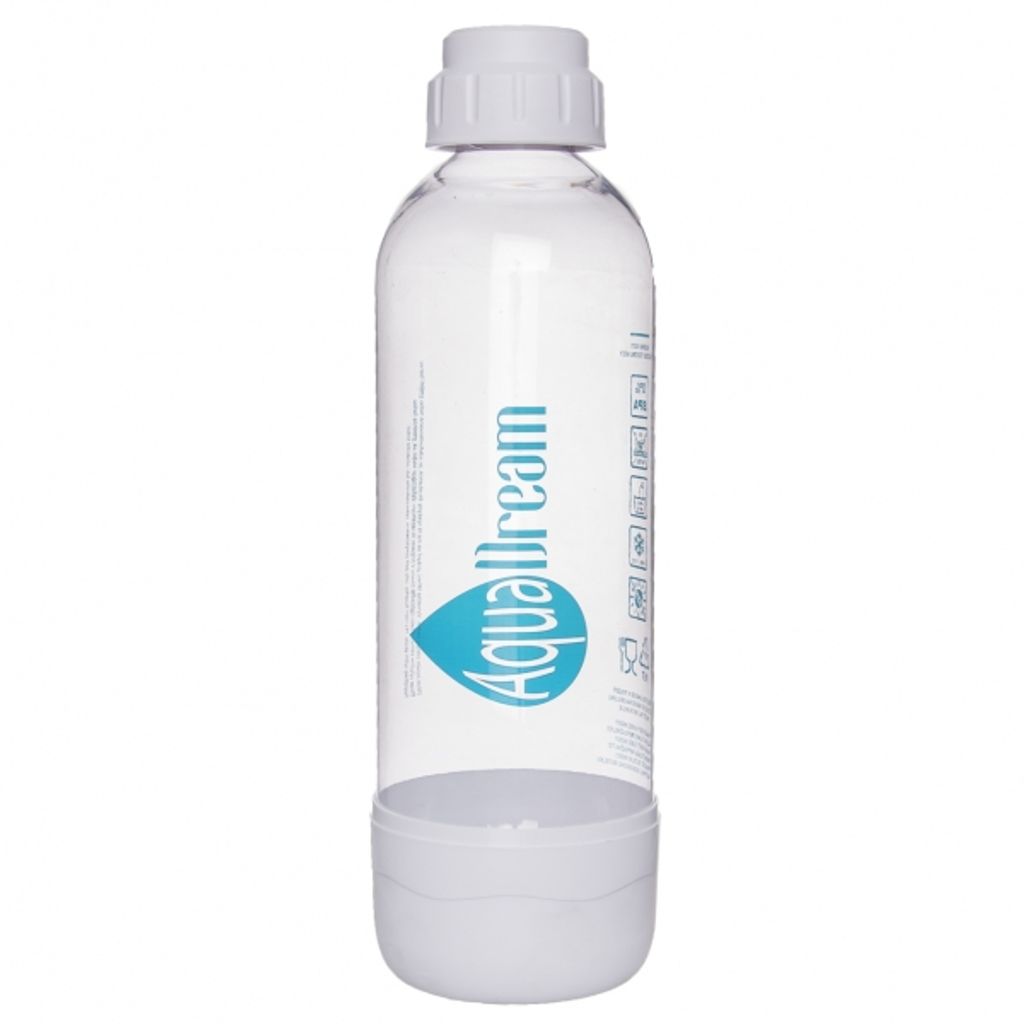 Bouteille Pour Machine à Gazéifier AquaDream – 1,1 Litre, Hauteur 27 Cm – Plastique Transparent Avec éléments Noirs – Bouchon étanche