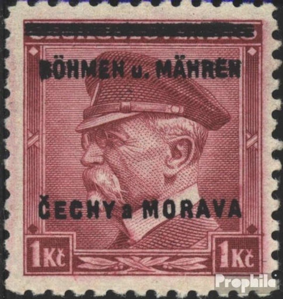 Briefmarken Böhmen und Mähren 1939 Mi 9 Stempel nicht prüfbar gestempelt Aufdruckausgabe