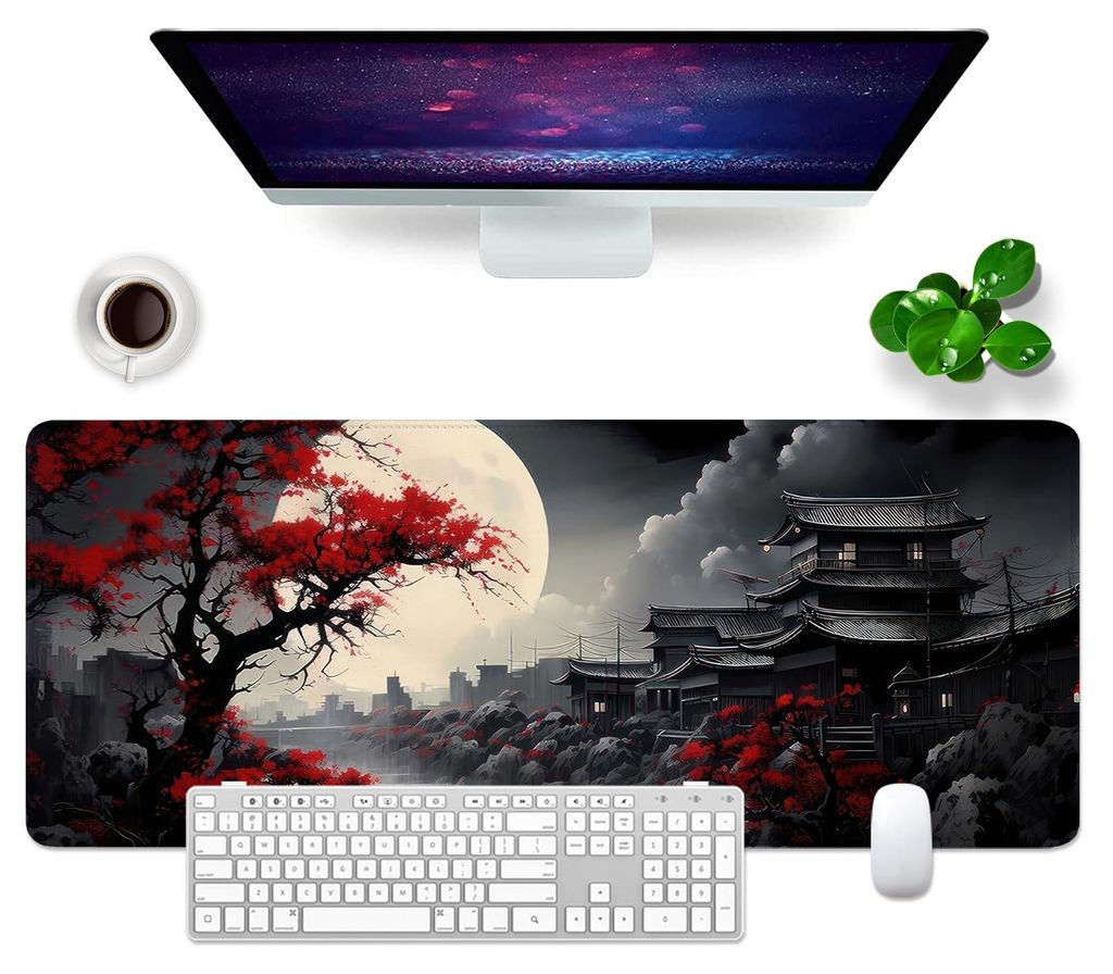 Schreibtischunterlage Japanisches Mauspad XL 80x30 cm Großes Gaming-Mauspad PC Professionelles Gaming-Mauspad Schreibtischzubehör Bürodekoration...