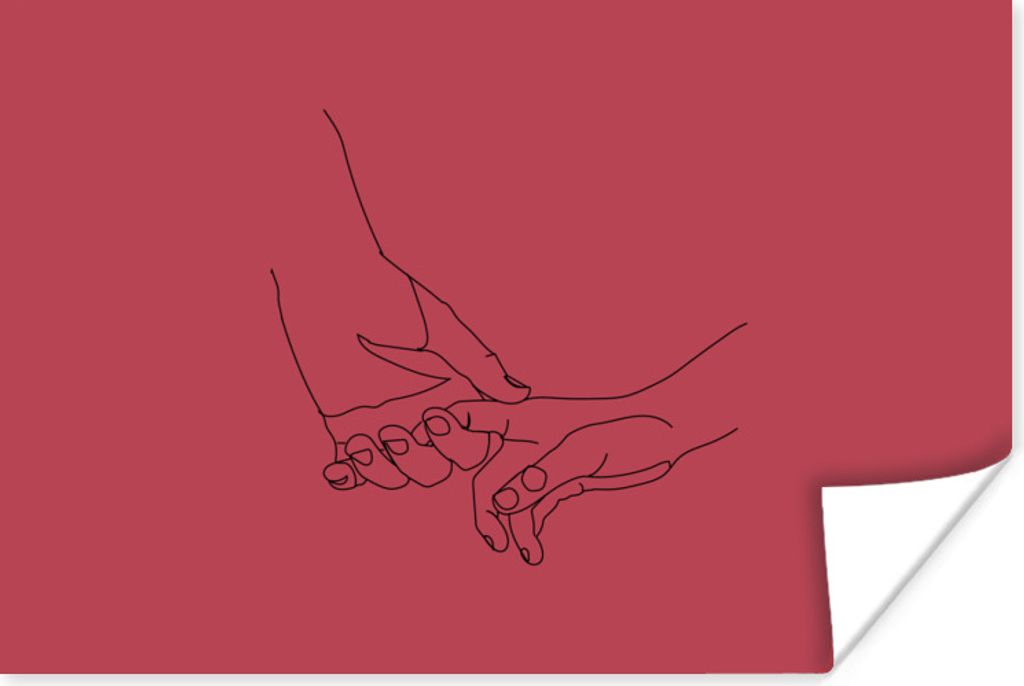 MuchoWow Poster Minimalismus - Hand - Linienkunst 120x80 cm - Bilder