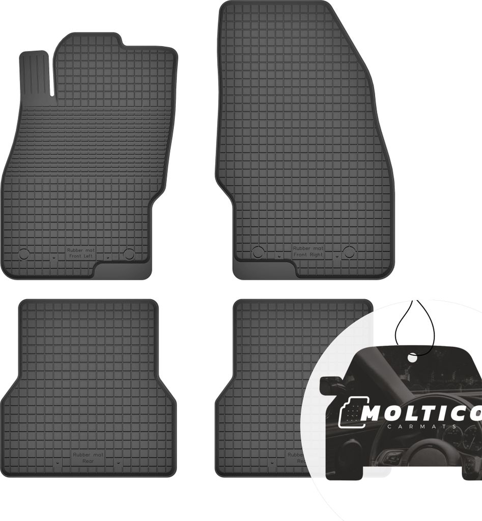 Gummimatten mit Rand Auto Fußmatten Gummi Automatten Passgenau 4-teilig Set - passend für Fiat Punto 12' 2012-2018