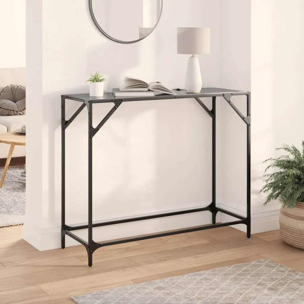 Best Möbel Tavolo Consolle Vetro Nero Acciaio Cloris - Best Seller