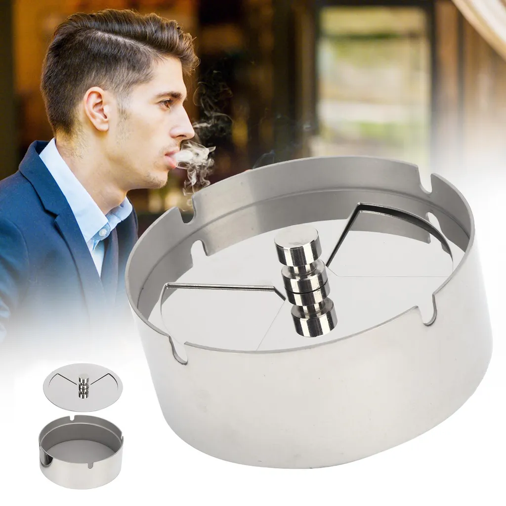 Cendrier de terrasse Inox coupe-vent résistant aux intempéries, 15cm - 2