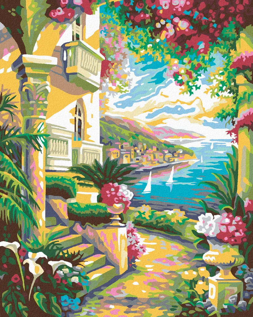 Zuty - Pittura con diamanti - MARE IN FIORE, 40x50 cm, tela tesa su telaio