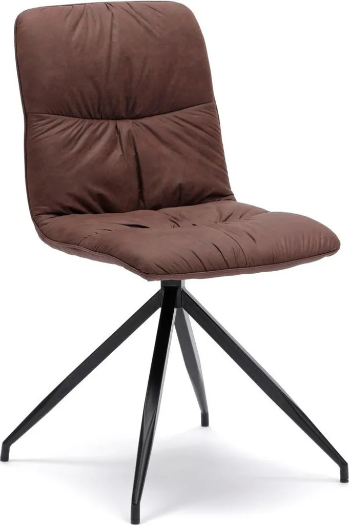 Chaise de cuisine confortable marron microfibre velours lot de 2