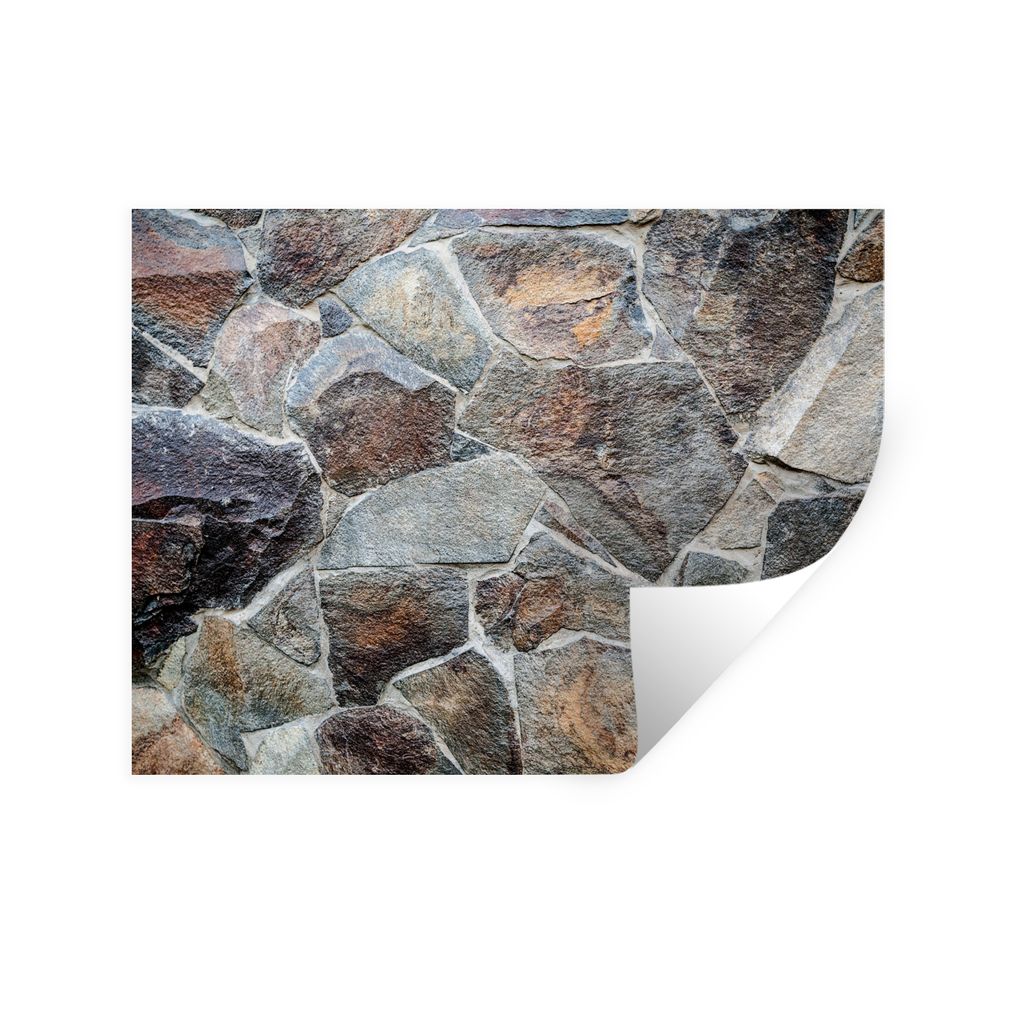 MuchoWow Wandtattoo Wandsticker Wandaufkleber Mauern - Steine - Robust 120x90 cm Selbstklebend und Repositionierbar - Aufkleber