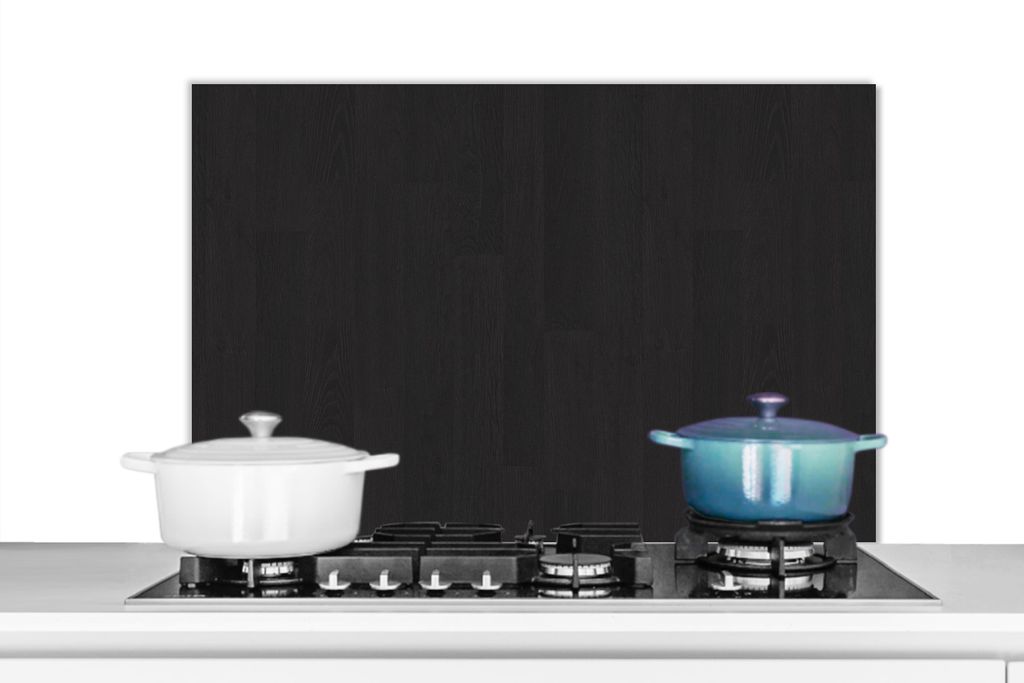 KitchenYeah Spritzschutz Küche - Küchenrückwand - Wandschutz für Herd und Spüle - Regal - Schwarz - Muster 90x60 - Alu-Dibond (Alternative z...
