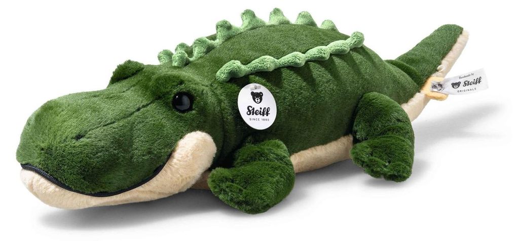Steiff Plüsch Krokodil Rocko, khaki - 40 cm Kuscheltier Produktbild 