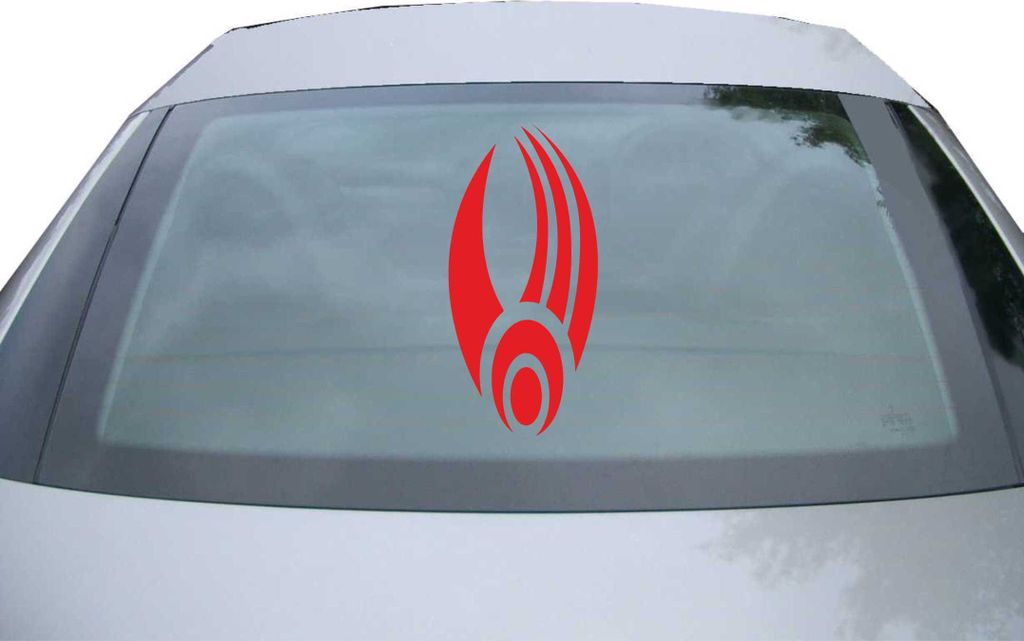 Indigos UG - Aufkleber Heckscheibe & Motorklappe DE2226 - rot - 600x285 mm - Borg Symbol - Auto Scheiben Fenster Heckklappe Tuning Racing JDM - Die...