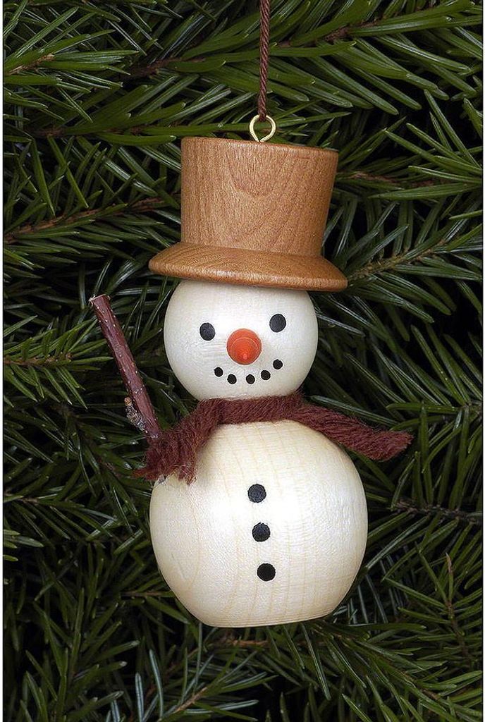 Christbaumschmuck Schneemann natur (3,0x7,0cm) von Christian Ulbricht