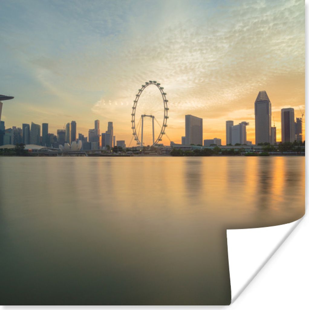 MuchoWow Poster Skyline von Singapur 100x100 cm - Babyzimmer