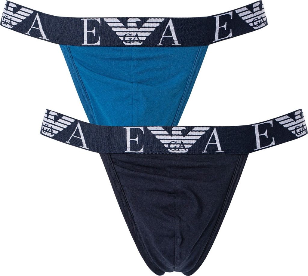 Emporio Armani 2er-Pack Jockstraps, Blau L