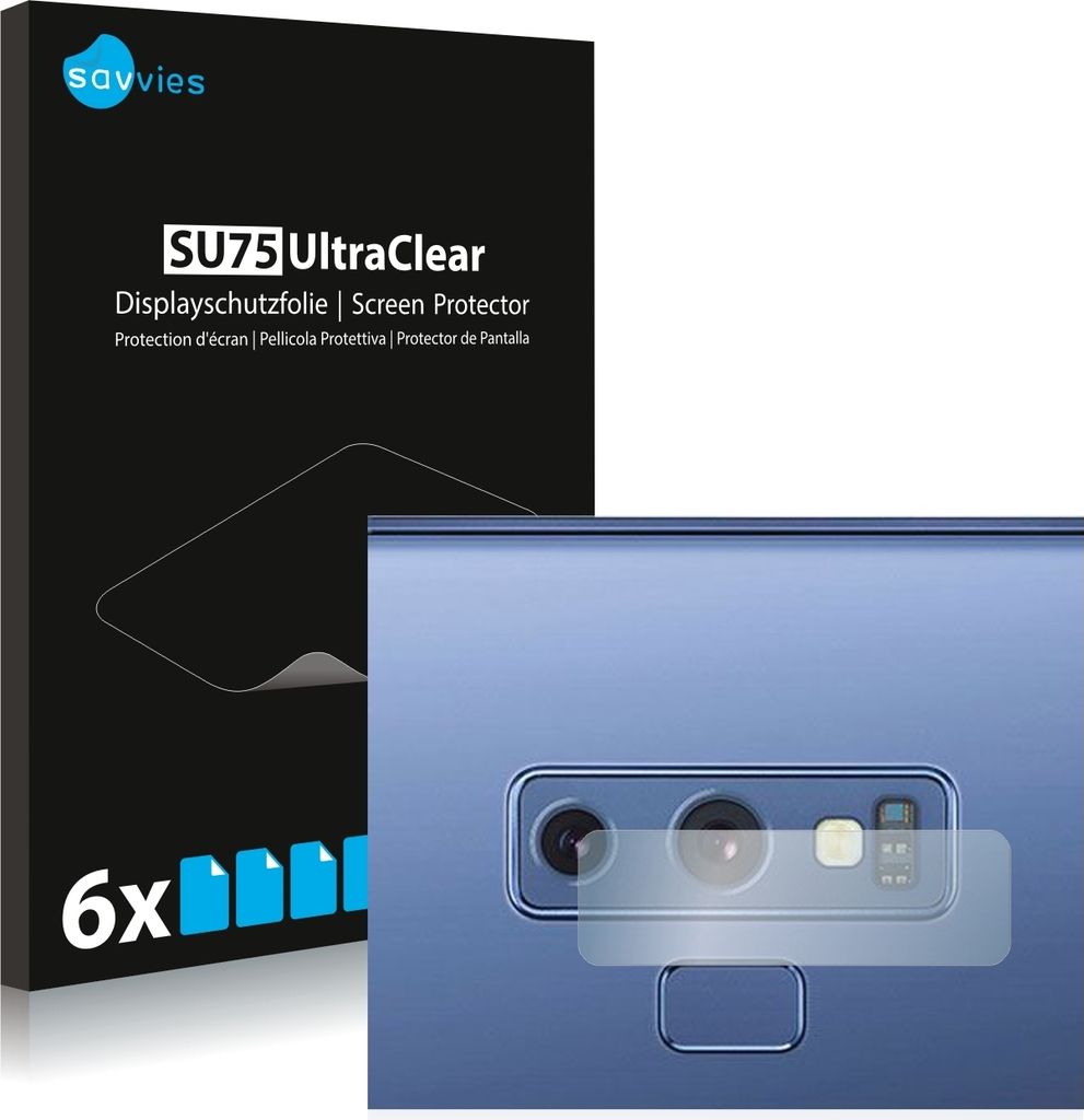 6x Für Samsung Galaxy Note 9 (NUR Kameraschutz) Schutzfolie Savvies Displayschutz Display Schutz Folie Klar Transparent