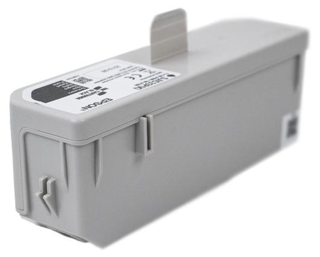 A close-up studio shot of an Epson ink cartridge.