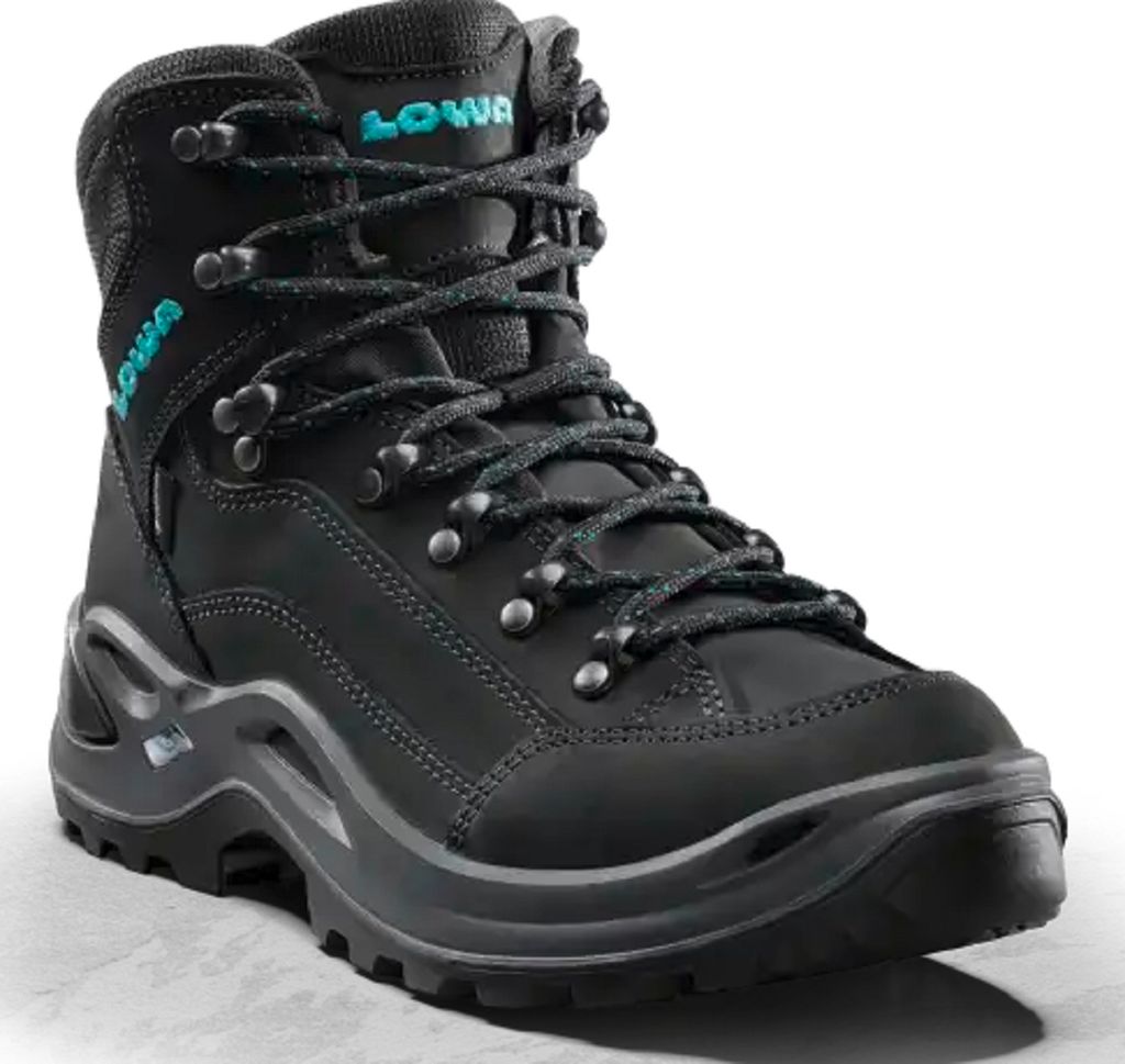 LOWA Renegade GTX Mid Ws, Weiblich, Erwachsener, Schwarz, Türkis, Outdoor-Stiefel, Wandern, Einfarbig