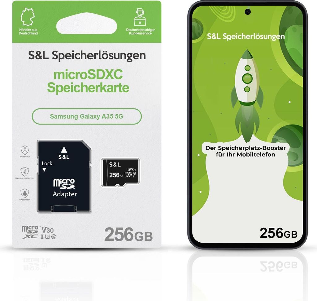 microSD Speicherkarte S&L für Samsung Galaxy A35 5G - Speicherkapazität: 256 GB