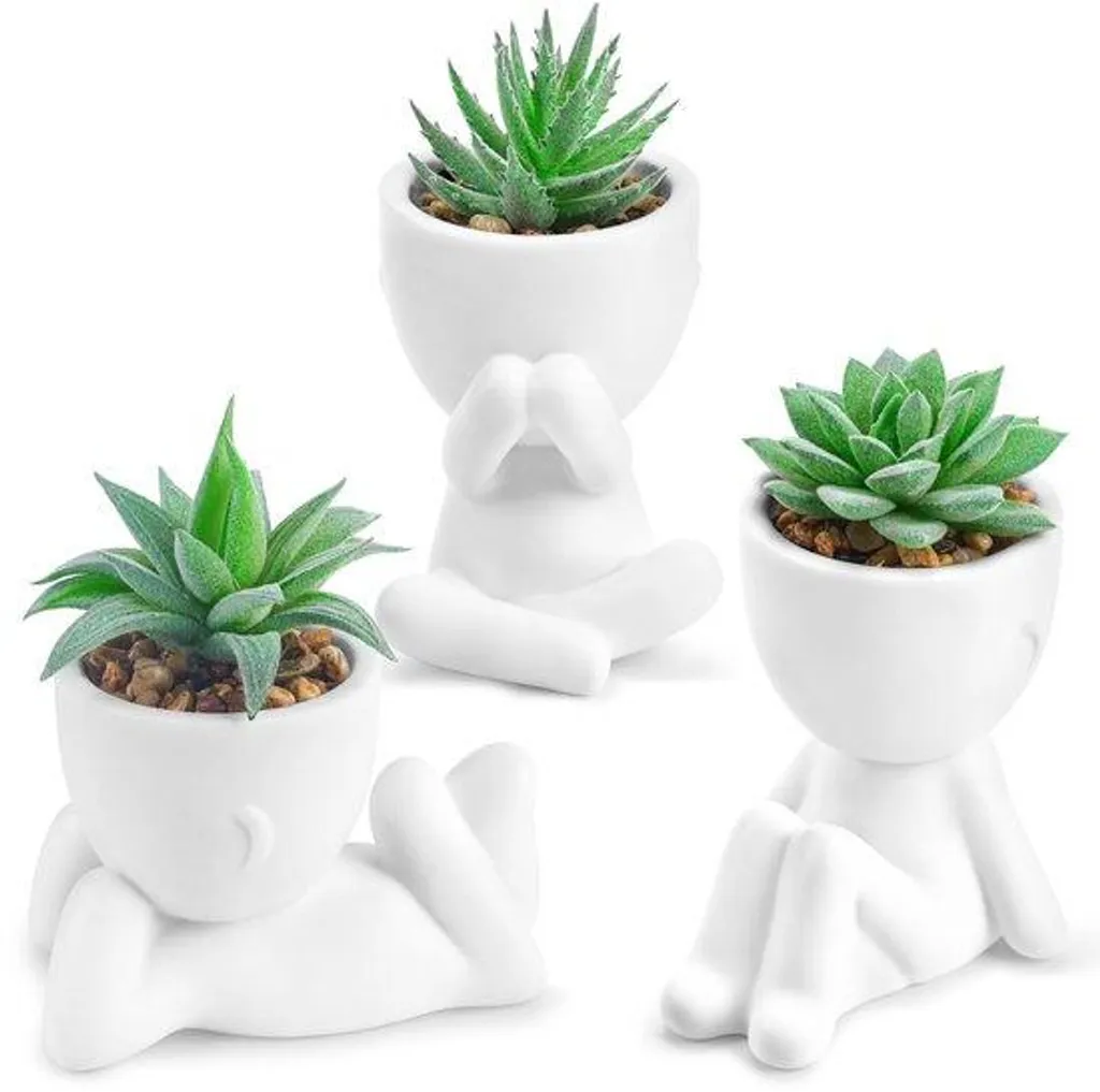 Plantes artificielles pour salle de bain et étagère lot de 3 pièces