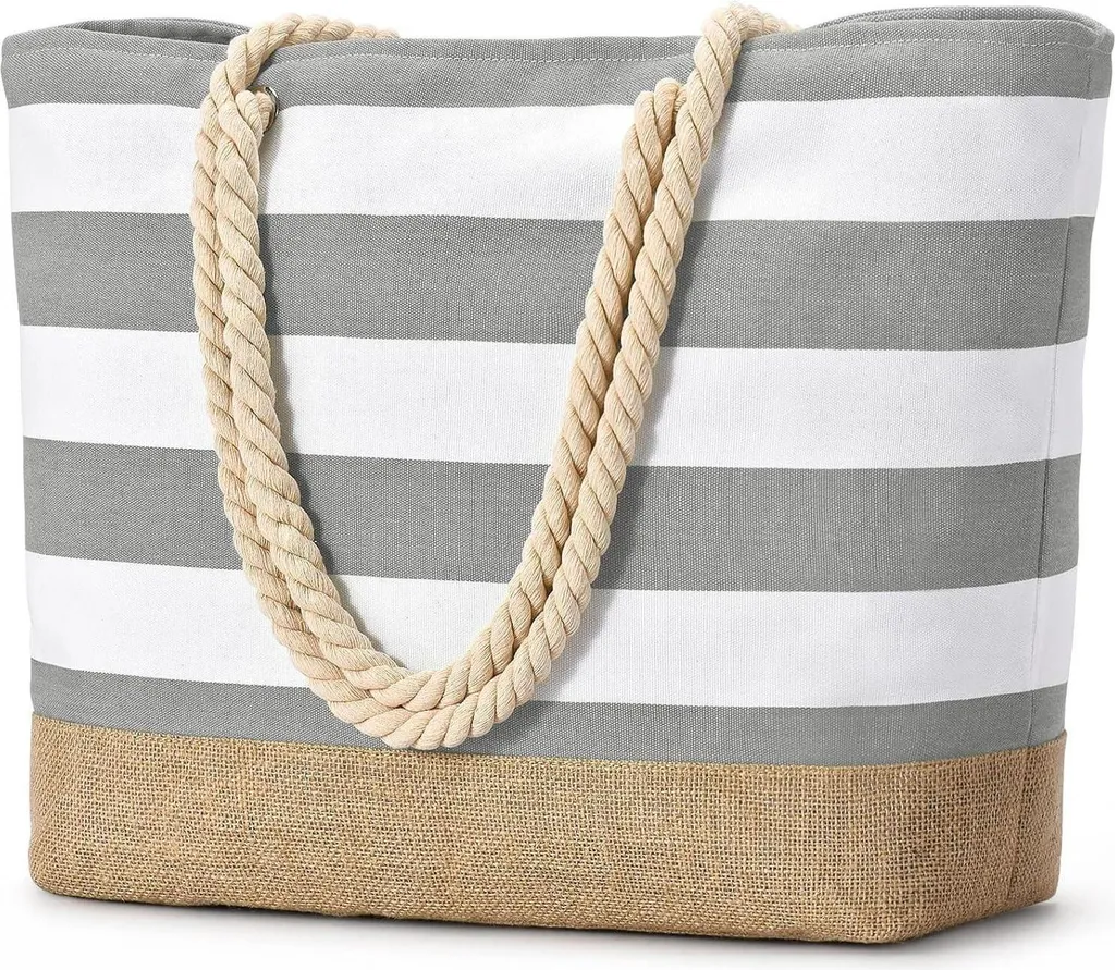 Borsa Spiaggia Grande XXL Chic: Impermeabile e Versatile per Donna