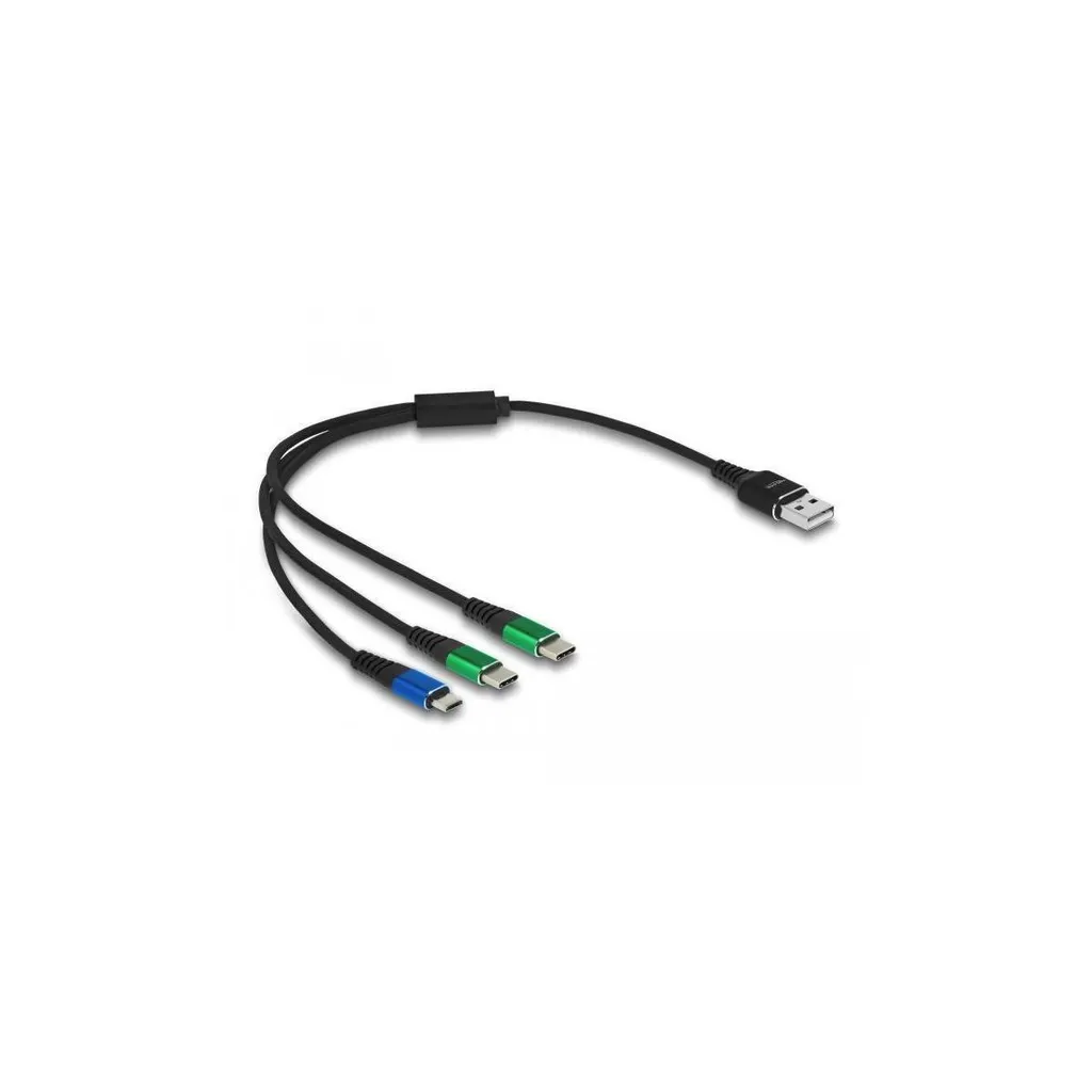 Delock USB Ladekabel 3 in 1 - USB A a Micro USB + 2x USB-C 30 cm 3A