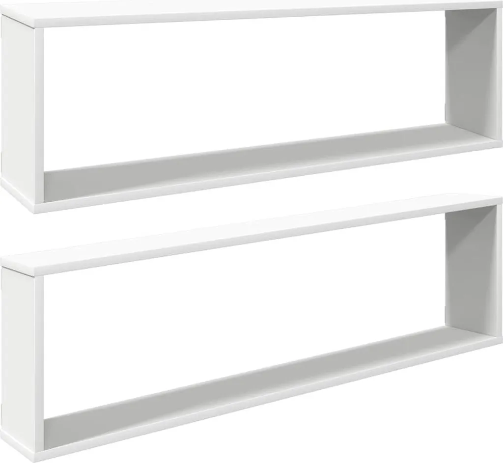 vidaXL Mensole a cubo 2 pz. Bianco 100x15x30 cm Materiale a base di legno